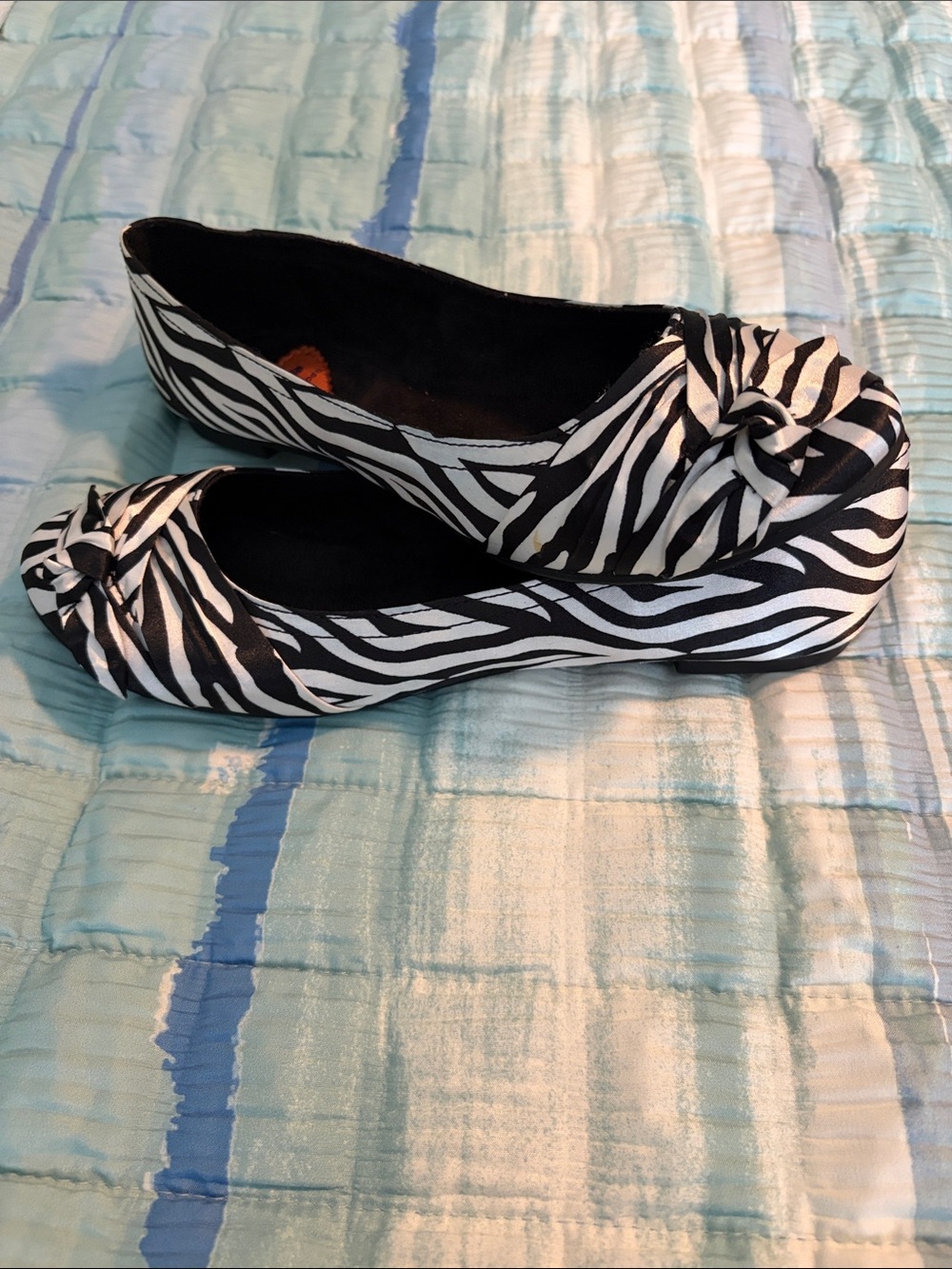 NIB Rocket Dog Memories Zebra Print Satin Ballet Flats Size 8.5